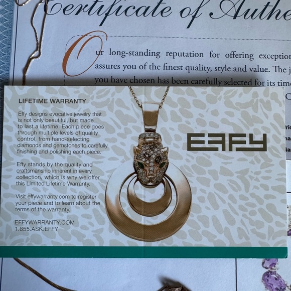 Elegant Effy amethyst and diamond necklace set in 14k rose gold - Picture 4 of 4